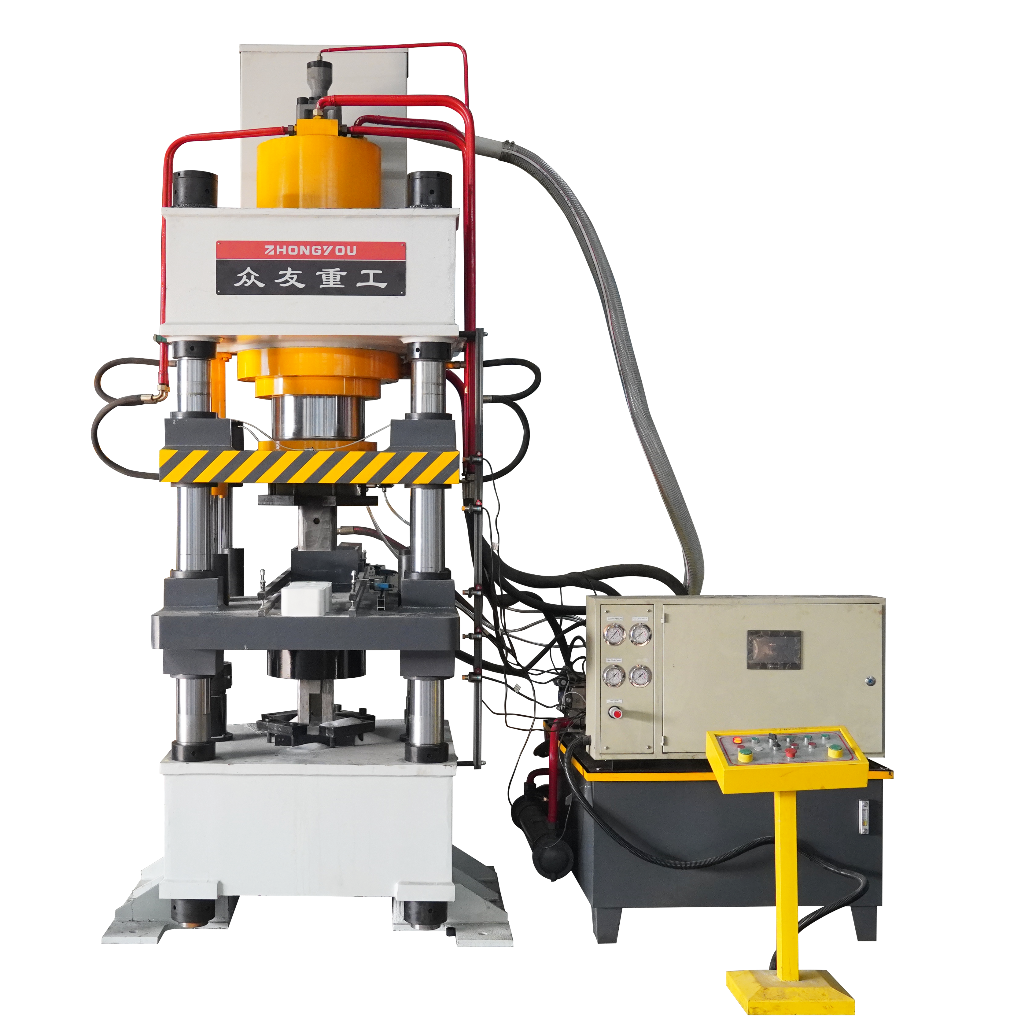 315吨牛羊舔砖液压机 315T牛羊舔盐压块压力机 四梁四柱油压机